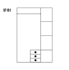 MASIVNÍ ŠATNÍ SKŘÍŇ SF101 BOROVICE  - vnitřek