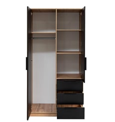 Šatní skříň Stela Lux D2 100/200/57,5 se zrcadlem  - vnitřek