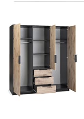 ŠATNÍ SKŘÍŇ LATI D3 149/200/58 se zrcadlem dub viking hnědý - LATI_D3vnitřek