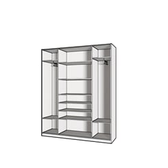 Šatní skříň Milada 180 cm bez zrcadla - vnitřek