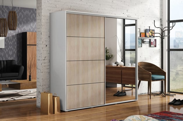 SKŘÍŇ S POSUVNÝMI DVEŘMI A ZRCADLEM ALENA 12 230 cm