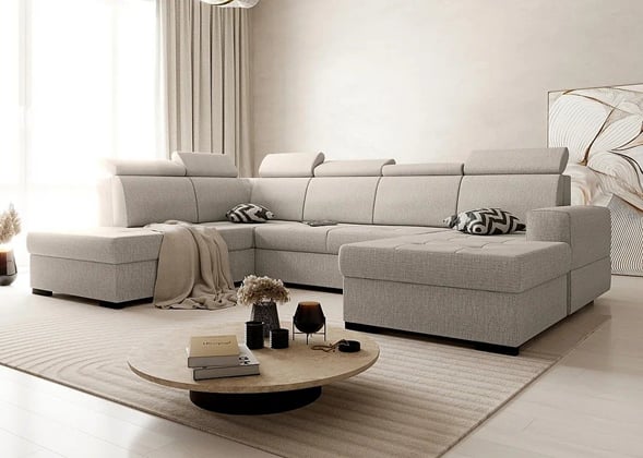 Sedací souprava Axa U 222x310x185 cm béžová Voss 28