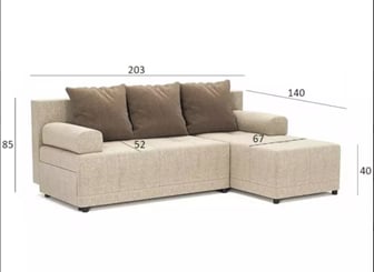 Malá rohová sedací souprava Maxík UNI 203x140 cm  - rozměry
