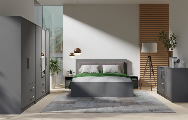 Ložnice Soboto s postelí 160 antracit šedá 