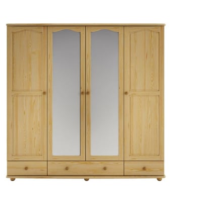 Masivní šatní skříň SF120 200x210x57 se zrcadlem borovice Masivní šatní skříň SF120 200x210x57 se zrcadlem borovice