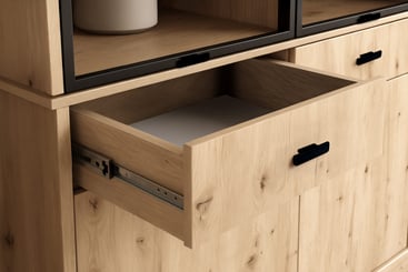 Komoda NIS dub artisan 178 cm  - kvalitní kolejnice 