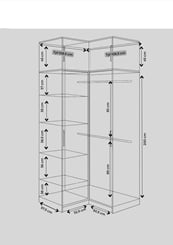 Rohová skříň Lati černá dub viking hnědá  - rozměry rohová skříň