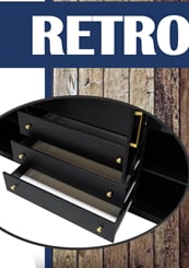 Šatní skříň Retro D4 196/200/58 cm černá + zlaté úchyty - RETRO1 šuplíky