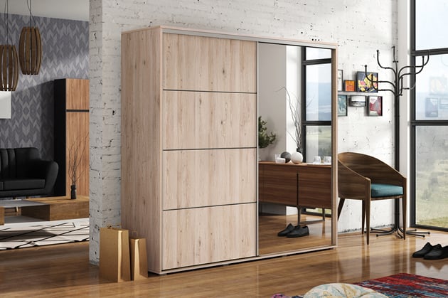 SKŘÍŇ S POSUVNÝMI DVEŘMI A ZRCADLEM ALENA 12 125 cm