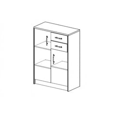 KOMODA ALENA 9  2D 2 Š - vnitřek