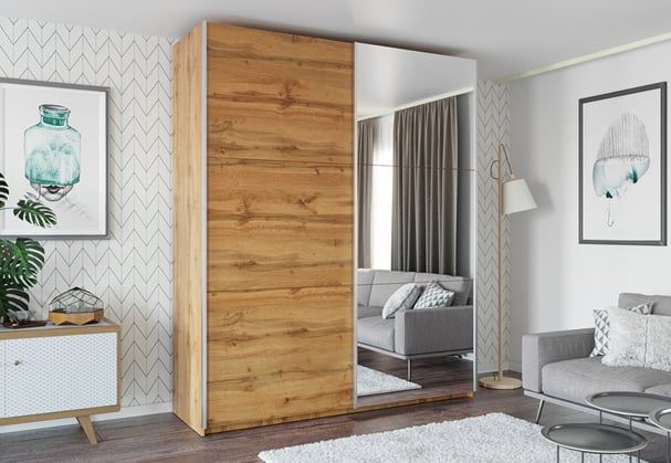 Šatní skříň RICHMOND 225x244x65 se zrcadlem 