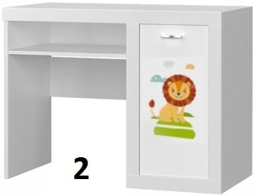 PSACÍ STŮL FERDA GRAFIKA bílý ZOO