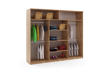 ŠATNÍ SKŘÍŇ CORO 250/215/61 CRAFT ZLATÝ ČERNÁ  - vnitřek