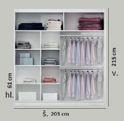 ŠATNÍ SKŘÍŇ VANDA 203 - vnitřek