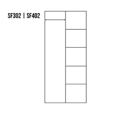 MASIVNÍ ŠATNÍ SKŘÍŇ SF402 90x190x60 s policemi BUK - vnitřek