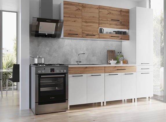 Kuchyně Helena 210 s potravinovou skříní votan,bílá