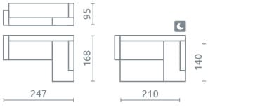 SEDACÍ SOUPRAVA OSTROV - ROZMĚRY