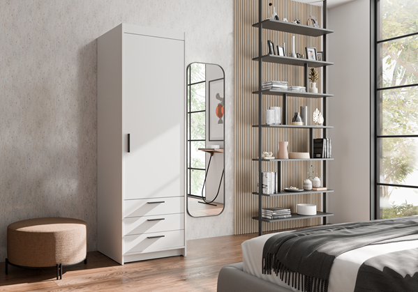 Policová skříň Elza 1D 3S 60x190,5x53 