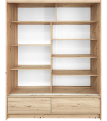 Šatní skříň Nada 150x215x60 se zrcadlem dub artisan  - vnitřek police navíc