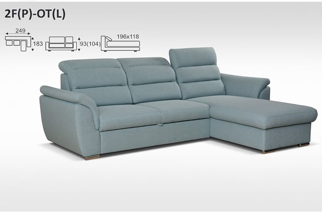 ROHOVÁ ROZKLÁDACÍ SEDACÍ SOUPRAVA NARCIS 2F+OT, 249x183