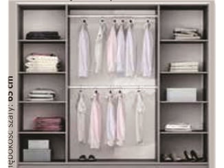 ŠATNÍ SKŘÍŇ STOD 225/215/61 SE ZRCADLEM  - vnitřek