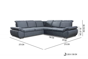 Rohová sedací souprava Selly II-R-II 273x273 cm  - rozměry