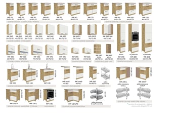 Kuchyňská linka Finaly bílý lesk artisan 260 - díly