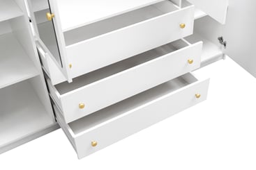 Šatní skříň Siena D4 196x200  se zrcadlem  - náhled šuplíků